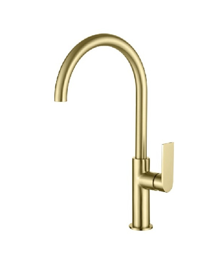 AQG 05SOA5000C Alpha Brushed Gold Едноръкохватков кухненски смесител Четкано злато