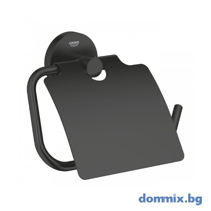 Grohe 1024652430 Essentials Black Matt Поставка за тоалетна хартия с капак