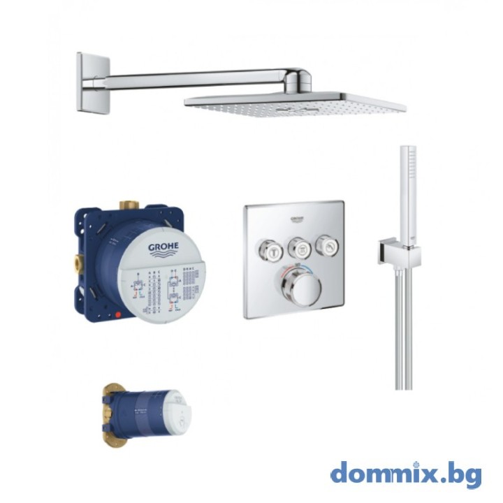 ТЕРМОСТАТ GROHTHERM SMARTCONTROL+RAINSHOWER КОМПЛЕКТ ЗА ВГРАЖДАНЕ GROHE 34804000