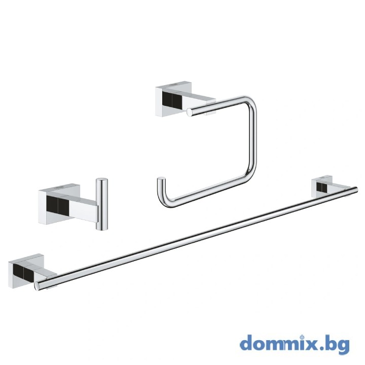 Аксесоари за баня комплект 3в1, хром GROHE ESSENTIALS CUBE 40777001