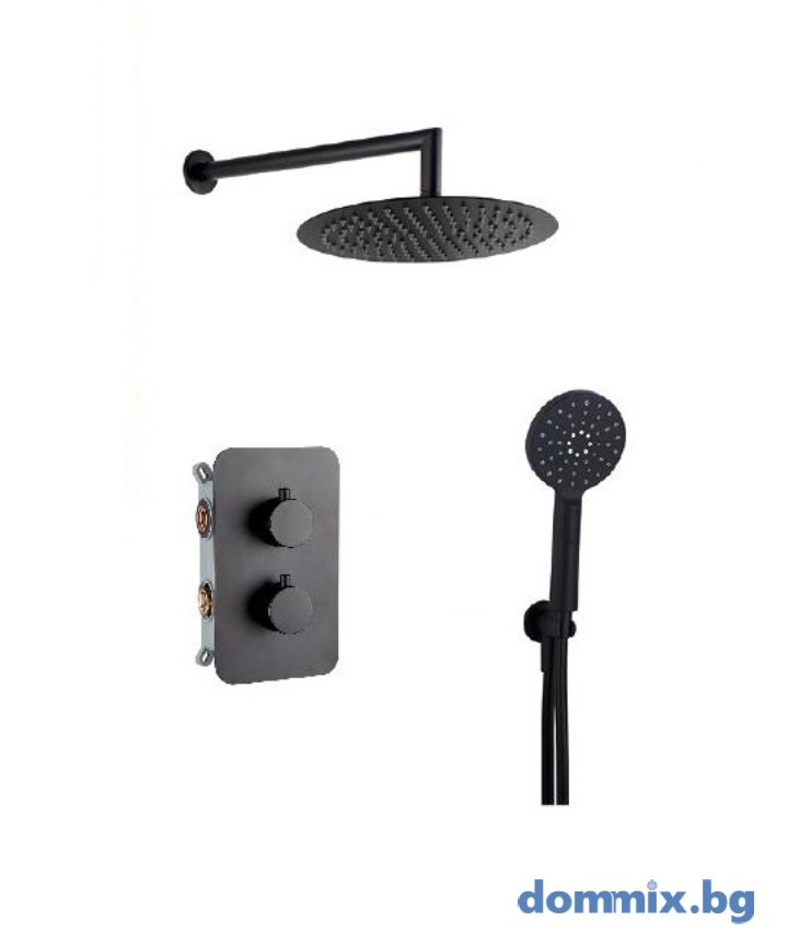 AQG ВГРАДЕНА ДУШ СИСТЕМА С ТЕРМОСТАТ AQTER MATT BLACK 19AQTER22505