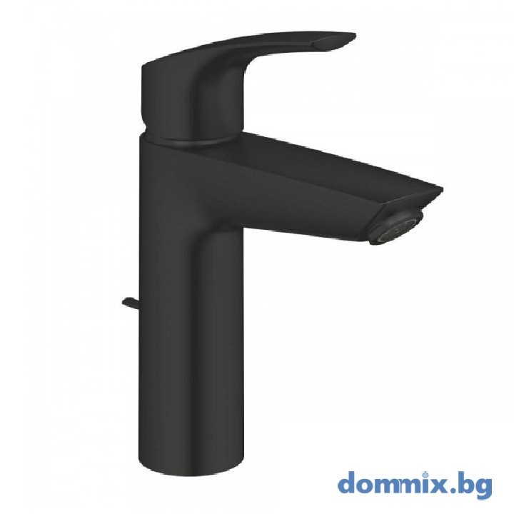 Grohe 233222433 Eurosmart Black Matt едноръкохватков смесител за мивка, M-размер с изскачащ сифон