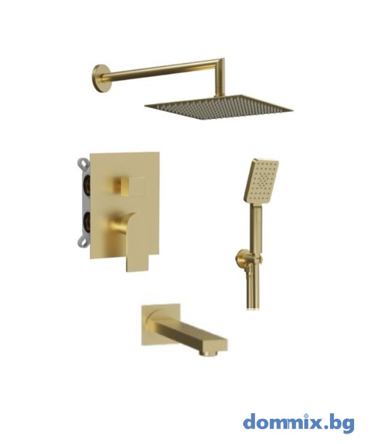 ДУШ КОМПЛЕКТ ЗА ВГРАЖДАНЕ С ЧУЧУР ALPHA 322 BRUSHED GOLD