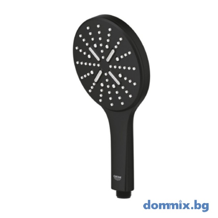 Grohe 22127KF0 Rainshower SmartActive 130 Ръчен душ 3 вида струи, черен мат