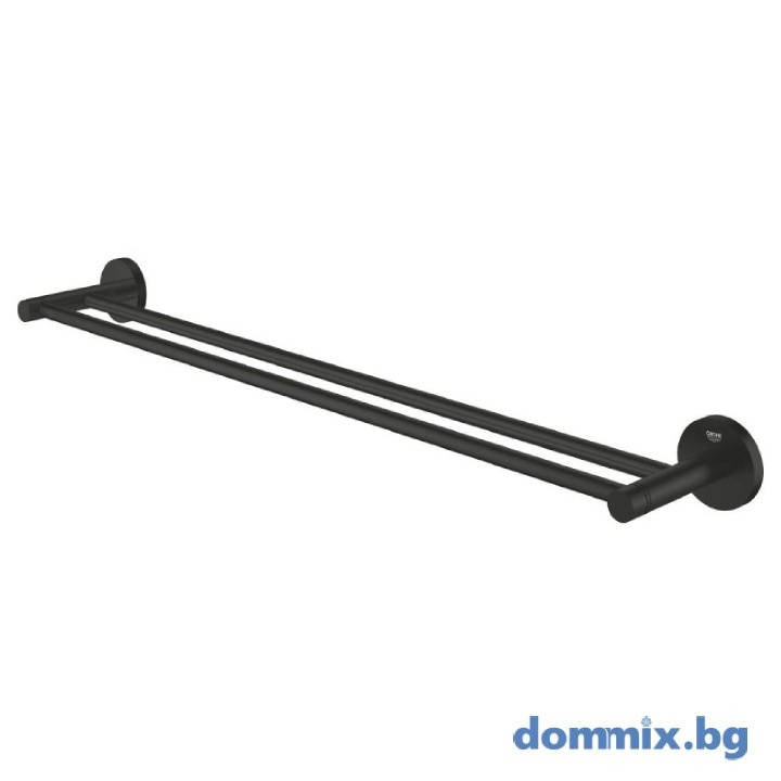 Двоен държач за хавлии 600мм, черен мат/matt black GROHE ESSENTIALS 1024732430