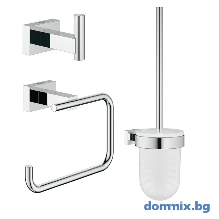 Аксесоари за баня комплект 3в1, хром GROHE ESSENTIALS CUBE 40757001