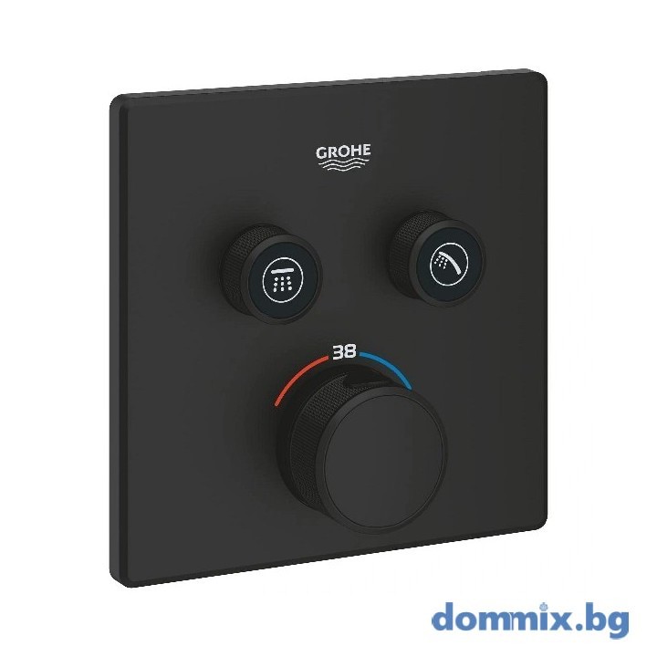 Термостатен смесител за вграждане с 2 функции,, черен мат/phantom black GROHE GROHTHERM SMARTCONTROL 102166KF00