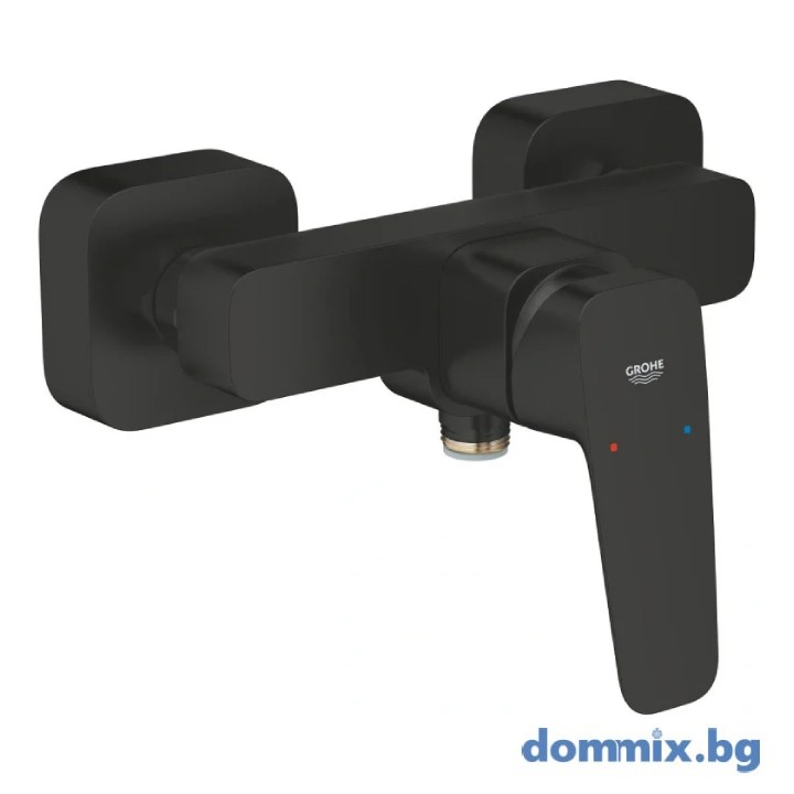 Смесител стенен за душ, черен мат Grohe Cubeo 1018242430
