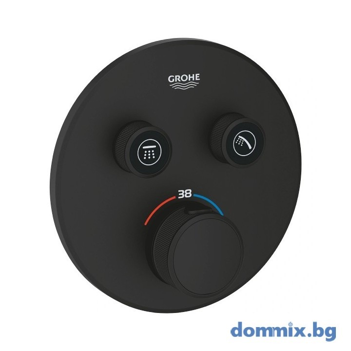 Термостатен смесител за вграждане за вана и душ, PHANTOM BLACK / черен мат GROHE GROHTHERM SMARTCONTROL 29507KF0