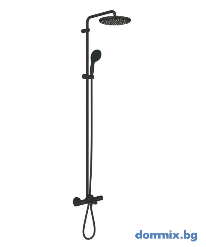 Душ система с термостатен смесител с чучур, черен мат/matt black GROHE TEMPESTA 250 266722431