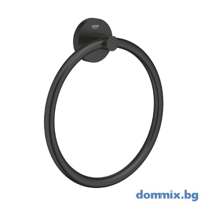РИНГ ЗА ПОСТАВЯНЕ НА ХАВЛИИ В БАНЯ, ЧЕРЕН МАТ GROHE ESSENTIALS 1024612430