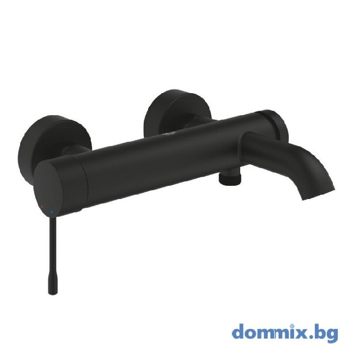 Grohe 25250KF1 Essence Стенен смесител с чучур за душ и вана, черен мат