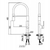 AQG Alpha 05BCA500NC стоящ смесител за кухня с черен гъвкав маркуч допълнително изображение