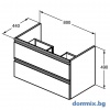 Шкаф с мивка 800х400х490мм с 2 чекмеджета, черен мат IDEAL STANDARD TESI T0051ZT/T3509V3 допълнително изображение