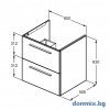 Шкаф с мивка 610x510x630мм с 2 чекмеджета, сив гланц/черен мат IDEAL STANDARD I.LIFE B T5270NG/T460558/T5326XG допълнително изображение