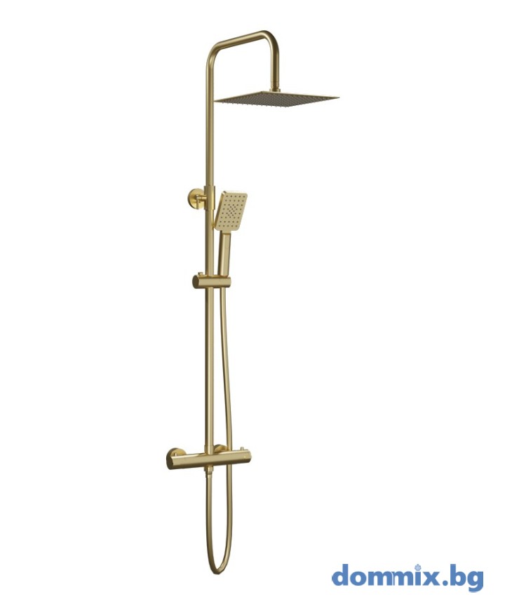 AQG NITE, ДУШ КОЛОНА С ТЕРМОСТАТ, BRUSHED GOLD