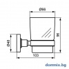Държач със стъклена чаша за баня, черен IDEAL STANDARD IOM A9120XG допълнително изображение