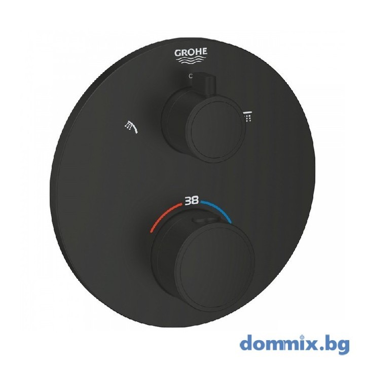 Grohe 1022082430 Grohtherm Black Matt Термостатичен смесител за вграждане за вана и душ