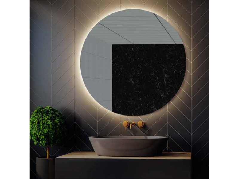 Karag Sardes Кръгло огледало с LED осветление, IP44, 4500K, с диаметър 700-900мм