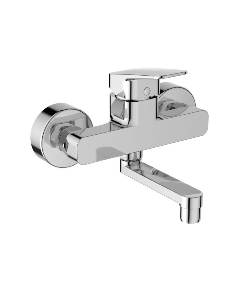 Смесител стенен за мивка с въртящ тръбен чучур 110мм, хром IDEAL STANDARD CERAPLAN BD241AA