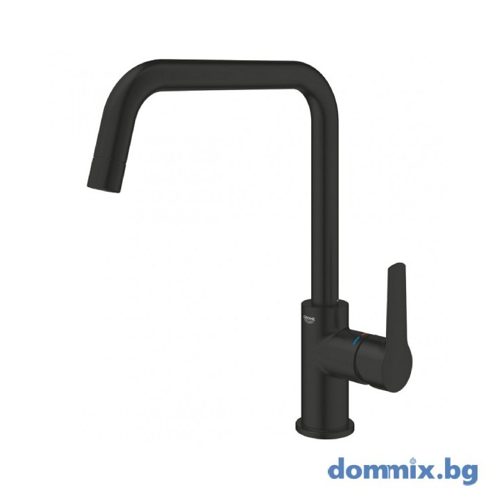 Grohe 305672430 Eurosmart Black Matt Кухненски смесител с висок подвижен U чучур, черен мат