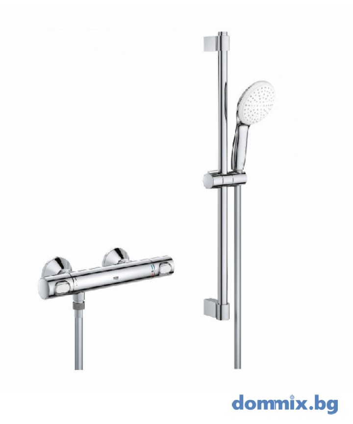 СМЕСИТЕЛ С ТЕРМОСТАТ GROHTHERM 500 И ОКАЧВАНЕ+РЪЧЕН ДУШ