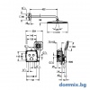 Комплект Grohe 34865KF0 Grohtherm SmartControl Phantom Black Душ система за вграждане с термостатен смесител, черен мат допълнително изображение