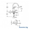 Смесител за кухня с висок подвижен C чучур, черен мат/matte black GROHE EUROSMART 332022433 допълнително изображение