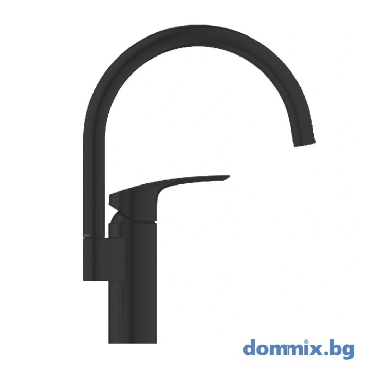 Смесител за кухня с висок подвижен C чучур, черен мат/matte black GROHE EUROSMART 332022433