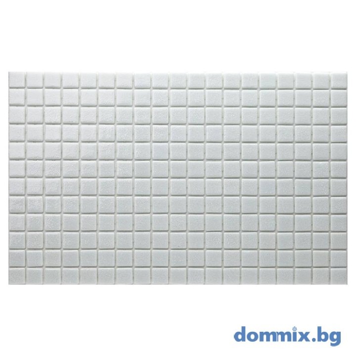 Мозайка стъклена бяло, 2.5 х 2.5 см F 3250