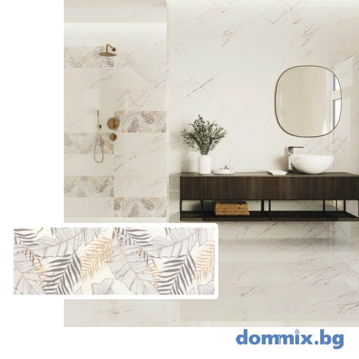 Фаянс Amposta Decor Hojas Silver 30×90