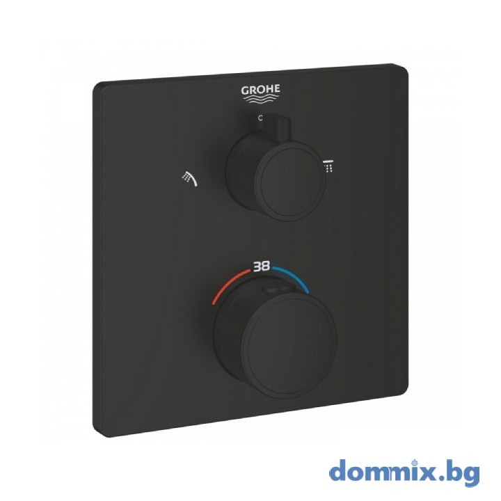 Grohe 1022092430 Grohtherm Black Matt Термостатичен смесител за вграждане за вана и душ