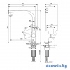 Смесител за кухня с висок подвижен L чучур 360*, хром IDEAL STANDARD GUSTO BD418AA допълнително изображение